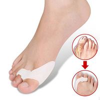 WONFAST 2pcs Silicone Alignment Foot Pain Relief Hallux Valgus Splint Big Gel Toe Spacer Separators Pads Bunion Straightener Orthosis Foot Care Bunion Guard (White)