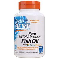 Doctor's Best Pure Wild Alaskan Fish Oil with AlaskOmega, Non-GMO, Gluten Free, 180 Marine Softgels
