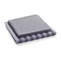 E-Cloth Stainless Steel Microfiber Cleaning Cloth Pack, Gray & Silver, 2 Cloth Set