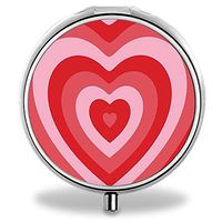 MLONE Pill Organizer - Round Stainless Steel Weekly Pill Case 3 Times-a-Day for Travelling/Pocket/Daily Needs, Medication Box Compartments to Hold Vitamins, Cod Liver Oil, Supplements (with Mirror)