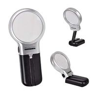 Greenery Handheld Folding Magnifier Reading Standing Magnifying Glass Eye Loupe Weak Sight Helper with 10 LED Lights