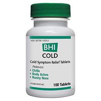 BHI Cold Symptom Relief Tablets for Multi-Symptom Relief - Homeopathic Formula - 100 Count