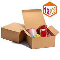 MESHA Gift Boxes 8x8x4in Gift Boxes for Bridesmaids White Kraft Gift Boxes with Lids for Crafting, Cupcake Boxes (brown-12pc)
