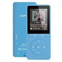 AGPTEK A20 8GB MP3 Player with FM Radio/Voice Recorder, 70 Hours Playback and Expandable Up to 64GB with Independent Lock & Volume Control, Blue