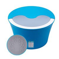 Baiyun flyin Foot Bath Barrel Thickened Plastic 3-Layer Insulation Foot Bath Acupressure Massage with Lid Foot Bath Depth: 25.3CM (Color : Blue)