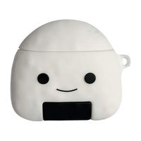 Portable Silicone Cover Case Cute Sushi Salmon Rice Ball Shape Protective Cover Skin Case with Anti-Hanging Buckle for Apple AirPods Charging Case