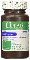 CURAD Sterile Plain Packing Strips, 2"x5YDS, (12 Count)