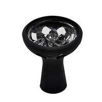 BESPORTBLE Silicone Hookah Bowl High Temperature Resistance Glass Whirlwind Smoke Bowl Glass Silicone Hybrid Bowl Hookah (Black)