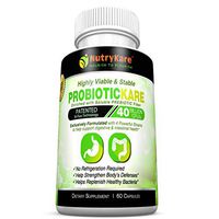 PROBIOTICKARE40-with Advanced Multi Strain probiotics and prebiotic. Guaranteed 40 Billion CFU with Patented Acid Protect Technology. Non GMO,Gluten,Soy,Dairy Free.Good at Room Temperature