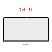 Fosa 60-120 Inch Portable Foldable Non-Crease White Projector Curtain Projection Screen 16:9 Portable Movies Screen for Projector Home Theater Outdoor/Indoor(60Inch)