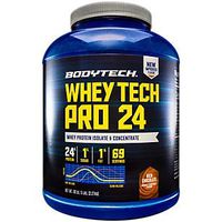 Whey Tech Pro 24 Protein Powder Protein Enzyme Blend with BCAAs to Fuel Muscle Growth Recovery, Ideal for PostWorkout Muscle Building Rich Chocolate (5 Pound) by BodyTech