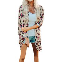 Women's Casual Cardigans Cow Print Coat Long Sleeve Jacket Loose Blouse Tops T-Shirts Tee Shirt Sweatshirt