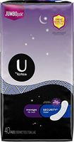 U by Kotex Security Maxi Pads, Overnight, Unscented, 40 Count