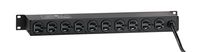 Leviton 5500-190 Horizontal Rack Mount Surge Protective Power Distribution Unit 15A On/Off Switch NEMA 5-15P Straight Blade Plug 12 Outlets, Black