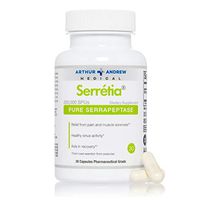 Arthur Andrew Medical - Serretia, Pure Serrapeptase, Relief from Pain and Muscle Soreness and Healthy Sinus Activity, Vegetarian, Non-GMO, 30 Capsules