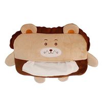Academyus Cute Cartoon Animal Car Sun Visor Plush Napkin Tissue Box Storage Case Holder