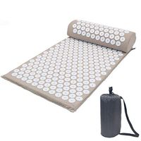 Acupressure mat 66x42cm Massage Mat Yoga Mat Acupressure Mat Lady Acupressure Mat Sports Mat Pillow new (color : Gray)