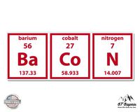 Bacon Elements Funny Pork Nerd - 6" Vinyl Sticker - For Car Laptop I-Pad - Waterproof Decal