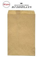 RJ Displays-Brown Kraft Flat Merchandise & Packaging Bags- Pack of 50 Bags Size-10" x 13" Inches