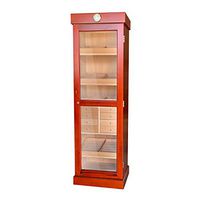 Premium Quality Tower Humidor, Large Capacity Humidor Cabinet Holds Up to 3000 Cigars, Tempered Beveled Glass Door, 3 Adjustable Shelves, 8 Drawers, 2 Interior A/C Outlets, Cherry