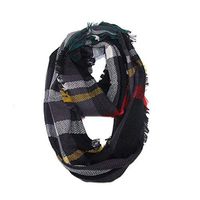 Theoylos Women's Oversized Square Plaid Scarf Ladies Autumn Winter Fleece Scarves Warm Neck Scarf Shawl Wraps