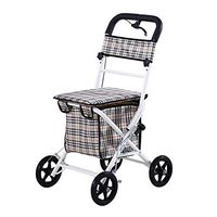 Rollator, Foldable with Storage Bag Independent Brake Adjustable Humanized Design Elderly Walker Rehabilitation Training