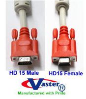 VGA Monitor Cable, High Resolution Super VGA Monitor Video EXTENSION Cable, With Ferrite Core, 15 Ft