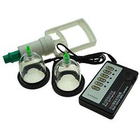 QHYAH Breast Massager Vacuum Breast Enhance Pump Vibrator Digital Shock Therapy Machine for Chest Electro Kit E-Stimulation