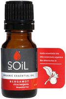 SOiL Organic Bergamot Essential Oil (Citrus Bergamia) - 100% Pure and Natural - Certified Organic - Single Ingredient - Vegan - Non GMO - 10ml