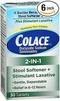 Colace 2-in-1 Tablets - 30 ct, Pack of 6