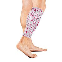Stretch Sport Calf Sleeve Heart and Swirl Pattern Protective Guard for Men Women - Best Footless Compression Socks for Shin Splints, Running,Basketball Football (1 Pair)