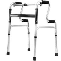 ECHOV Walking Mobility Aid Lightweight Aluminum Walker, Elderly, Disabled, Fracture Walking Armrest, Lower Limb Training Walker, Foldable, Can Bear 190kg (Color : Gray, Size : 79-90cm)