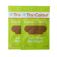 Tru-Colour Skin Tone Bandages: Olive-Moderate Brown - Pack of 2 Bags (60-Count; Green Bag)