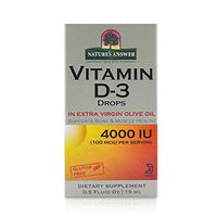 Nature's Answer Vitamin D-3 Drops | Blended with Extra Virgin Gold Olive Oil | Quickly Absorbed into Body | No Fillers, No Soy, Yeast Sugar, Milk or Preservatives 0.5oz