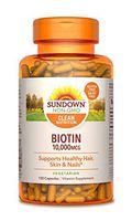 Sundown Vegetarian Biotin 10000 mcg, 120 Capsules (Packaging May Vary)