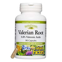 HerbalFactors by Natural Factors, Valerian Root Extract, Natural Sleep Aid for Relaxation, 90 capsules (90 servings)