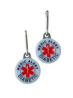 Medical Alert Tags for Diabetes- Metal Tags Inform:"Medic Alert Diabetic" (2 PC Set)