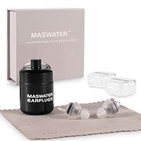MASWATER Ear Plugs for Sleeping - High Fidelity Earplugs Noise Reduction Earplugs for Concert Noise Sensitivity Conditions by Plane, Swimming, Silicone Material Gift Box Packaging (19NNR) (Gray)