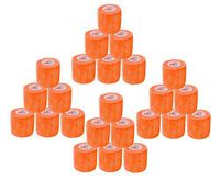 2 Inch Vet Wrap Tape Self Adhesive Medical Bandage Free Bonus Rolls (Orange) (22 Pack Plus 2 Free Rolls) Self Adherent Cohesive First Aid Sport Flex Wrist Ankle Knee Sprains and Swelling