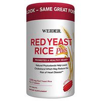 Weider Red Yeast Rice Plus with Phytosterols 1200 mg per 2 Tablets - Larger Size pack of 240 Tablets ICH#I