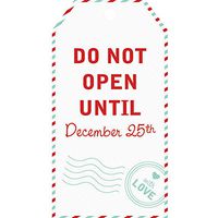 Graphique"Do Not Open Until December 25th" Holiday Gift Tags — 16 Fun Tags with Candy Cane Border, 1 Design Per Package, 2.5" x 4.75"