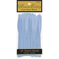 Amscan Heavyweight Pastel Blue Plastic Knives, 20 Ct.
