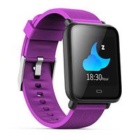 Ultra-Thin Color Screen Smart Watch,Blood Pressure/Heart Rate Monitor Tracker Smart Bracelet, Activity Tracker Bluetooth Pedometer with Sleep Monitor Smartwatch (Color : Purple)