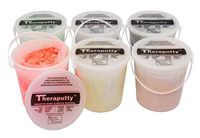 CanDo TheraPutty Standard Exercise Putty, 6 Piece Set (Tan, Yellow, Red, Green, Blue, Black), 5 lb