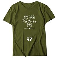 Short Sleeve Tee Blouse for Women,Amiley Womens Letter My First Mothers Day Printed O-Neck Short Sleeve Blouses Tops T Shirts