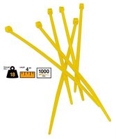 BuyCableTies 4" Miniature Style Indoor Cable Ties - 18 lb Rated - Made in USA - Yellow - 1000 per bag