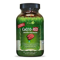 Irwin Naturals CoQ10-RED with Nitric Oxide Booster & MCTs - Advanced Heart Health Formula Supports Healthy Blood Flow & Energy Production - High Absorption Antioxidant Protection - 60 Liquid Softgels