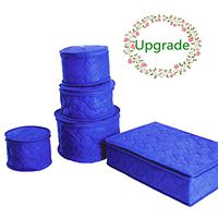 Thicker Dinnerware Storage Set, 5-Piece Chinaware Cups and Plates Storage Dust-proof Bags for Tea Wine Dinnerware - Fine China Cup/Dishes Protecting Cases, Blue