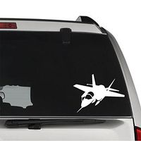 USAF Military F-35 Lightning Fighter Jet Plane PERMANENT Vinyl Decal Sticker For Laptop Tablet Helmet Windows Wall Decor Car Truck Motorcycle - Size (05 Inch / 13 Cm Wide) - Color (Gloss White)