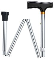 Unisex Folding Adjustable Fritz Cane Silver Aluminum  -Affordable Gift! Item #DHAR-9052311